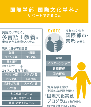 国際学部 国際文化学科がサポートできること